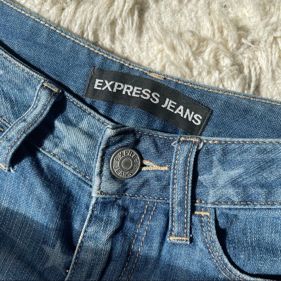 Express Denim Star Pattern Shorts sz 00 - Picture 6 of 9